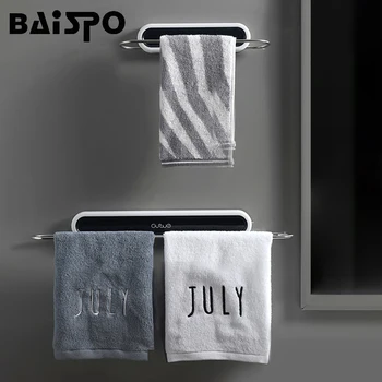 

BAISPO Punch-free Bathroom Shelves For Home And Kitchen Wall-mounted Towel Holder Household Items Organizer Bathroom Accessories