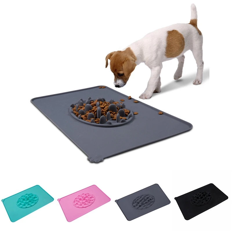 

Silicone Anti Slip Pet Slow Feeding Bowl Mat Pets Food Dispenser Interactive Dog Feeder Maze Pad Feeding Tool