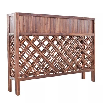 

Outdoors Flower Box Anticorrosive Wood Solid Wood Grid Flower Rack Partition Flower Groove Bamboo Fence Fence Flowerpot Frame