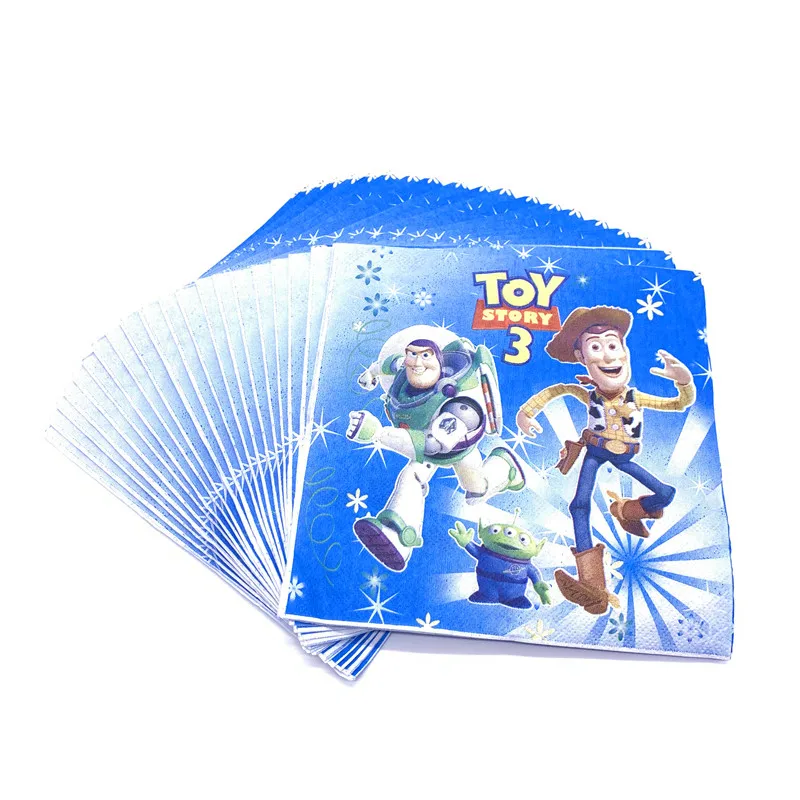 Napkins-20pcs Дисней милая история игрушек мультфильм бумажная чашка пластина салфетка флаг мальчик день рождения, вечеринка, фестиваль свадебные баннеры для декораций Suppl - Цвет: Napkins-20pcs