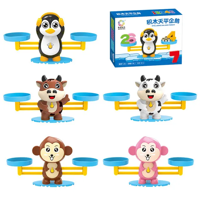 Montessori Weight Animal Balance Math Toys Arithmetic Learning Monkey Animal Balance Scale Number Game Learning Toys For Kids 2