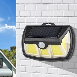 Freewing – applique murale solaire avec capteur à Induction PIR, lanterne étanche avec technologie COB, économe en énergie, 3 côtés, éclairage d'extérieur, idéal pour un jardin ou la rue 