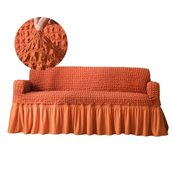 

Adjustable Dustproof Ruffles Soft Couch Universal Full Coverage Elastic Stretch Furniture Protector Sofa Cover Settee Home Decor