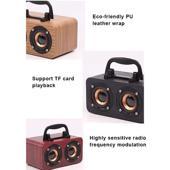 

Wooden Bluetooth Speaker Desktop Wireless Bluetooth Portable Speaker for Party Office Outdoors FKU66