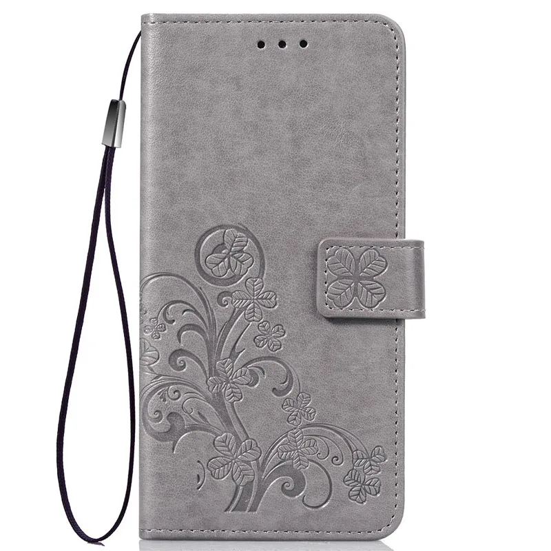 Leather Flip Phone Case For Samsung Galaxy S3 S4 S5 Mini S6 S7 Edge S8 S9 Plus Note 2 3 4 5 8 3D Clover Embossed Cover Capa | Мобильные