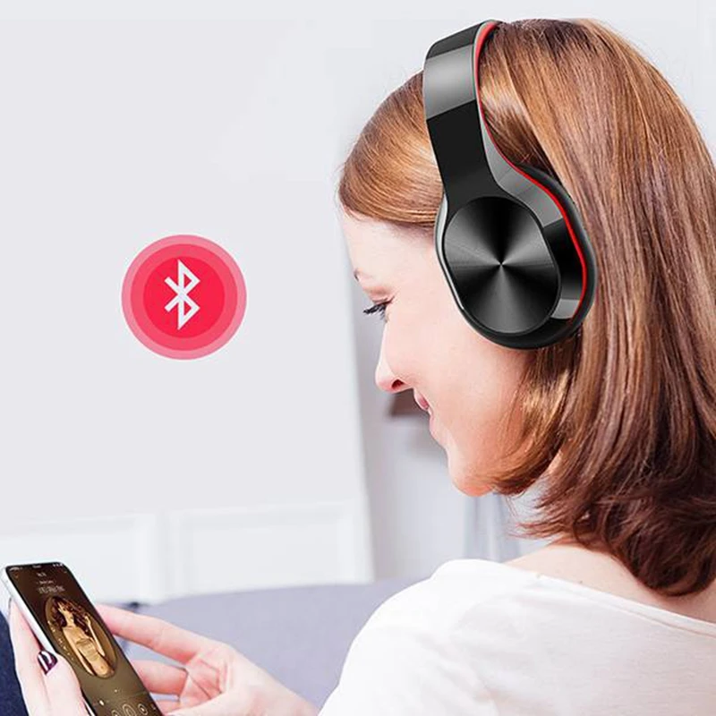 T5 Wireless Headphones Active Noise Cancelling Bluetooth Headphones 9D Stereo Music Headsets with Mic TF Card