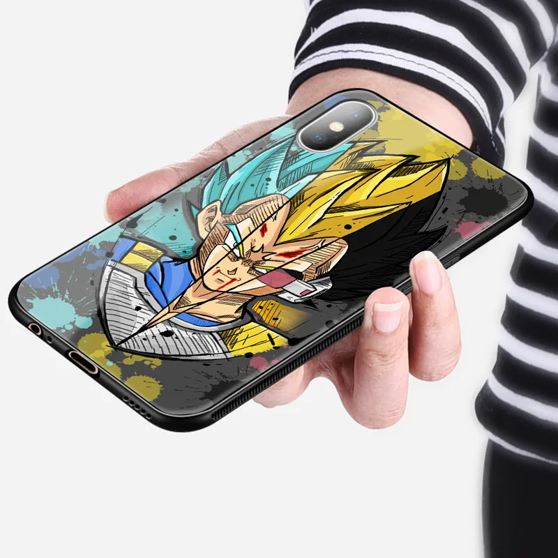 Vegeta ssj Dragon Ball super для iPhone 6 6s 7 8 plus x xr xs 11 Pro max закаленное стекло телефонные чехлы Мягкий силиконовый чехол