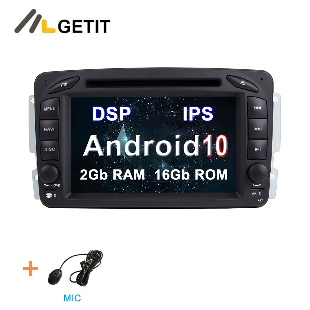 Black MIC DSP ips Android 10 автомобильный Радио DVD Мультимедиа Стерео gps для Mercedes Benz/CLK/W209/W203/Vaneo/Viano/W208/W463/Vito - Цвет: Black MIC