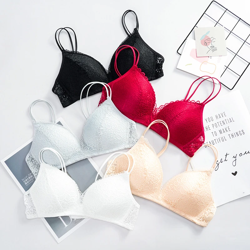 low back bra Women Bra Sexy Lace Bralette Floral Wireless Bra Female Underwear A B Cup Lingerie Soft Solid Color Fashion Brassiere seamless bra