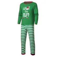 Рождественский комплект мужской одежды для сна, топ с надписью+ полосатые штаны, Рождественская семейная одежда, пижамы Мужская Ночная рубашка Pijama Hombre