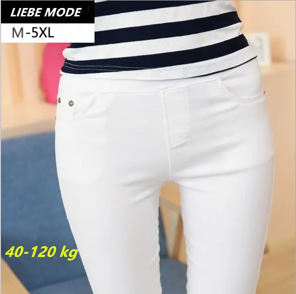 Plus Size Spring Autumn Black Blue White Leggings Women Stretch Jeggings Skinny Pants Capris Womens Pockets Leggin Mujer 5XL 6XL Plus Size Spring Autumn Black Blue White Leggings Women Stretch Jeggings Skinny Pants Capris Womens Pockets Leggin Mujer 5XL 6XL