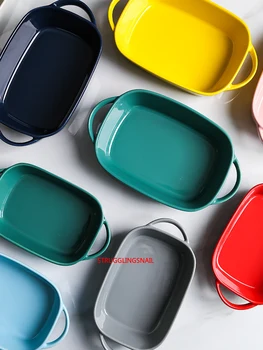 

European Style Oval Non Stick Ceramic Baking Dishes Tray Lasagna Baker Porcelain Roasting Lasagna Pan Casserole Oven Tools