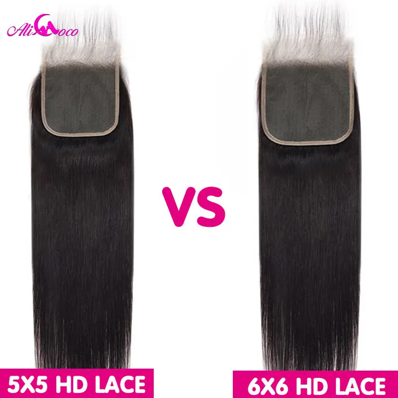 Ali Coco 28 30 40 Inch Human Hair Bundles With 6x6 Lace Closure Brazilian Hair Weave Bundles With 5x5 Closure Remy Hair Closure