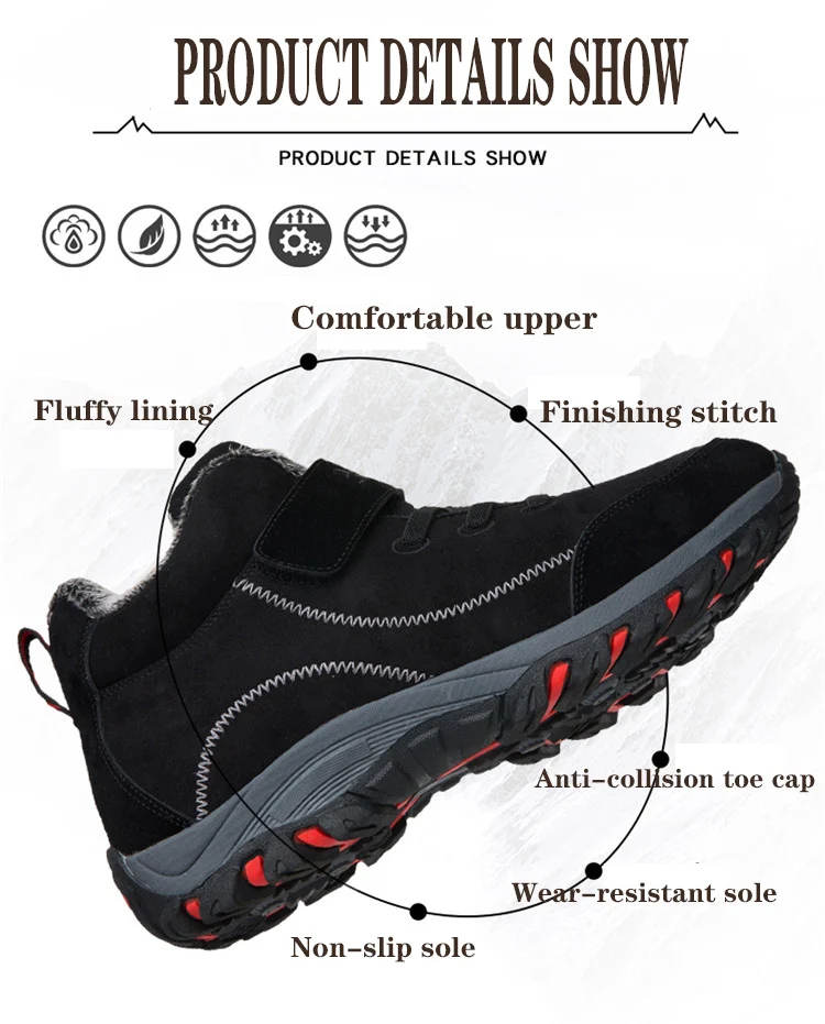 PUPUDA/новые зимние ботинки уличные кроссовки мужская повседневная обувь теплая спортивная обувь на толстой подошве с мехом модная трендовая обувь больших размеров