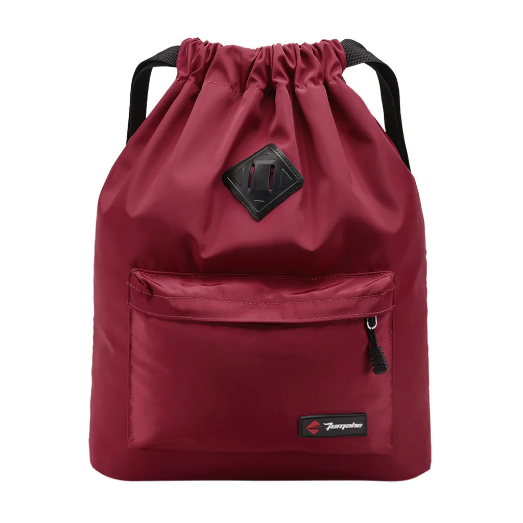 Красный Школьная сумка с кулиской для спортзала Cinch Sack холст хранения пакет рюкзак сумка спортивный рюкзак повседневный студенческий Рюкзак#1124s25 - Цвет: Красный