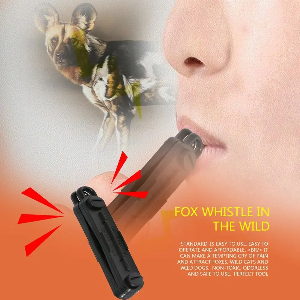 

Black Outdoor Fox Down Fox Blaster Call Whistle Predator Hunting Lamping Calling Rabbit Game Caller Animial HOT SALE 2020