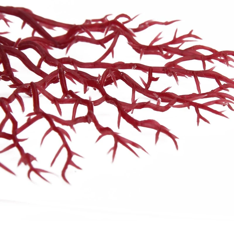 Top-Aquarium Artificial Red Coral Underwater Plants Ornament Decorating