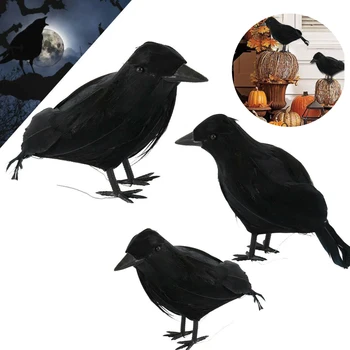 

2019 NEW Halloween Display Event Black Plastic Crow Hunting Decoy Garden Yard Bird Repeller Decoration Supplies Gift