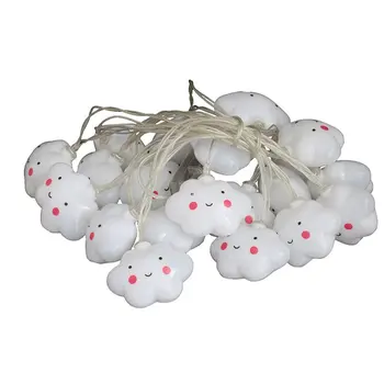 

20 LED Cloud Shape LED String Light Battery Operated With Remote Control Indoor Decoration For Home Holiday Outdoor