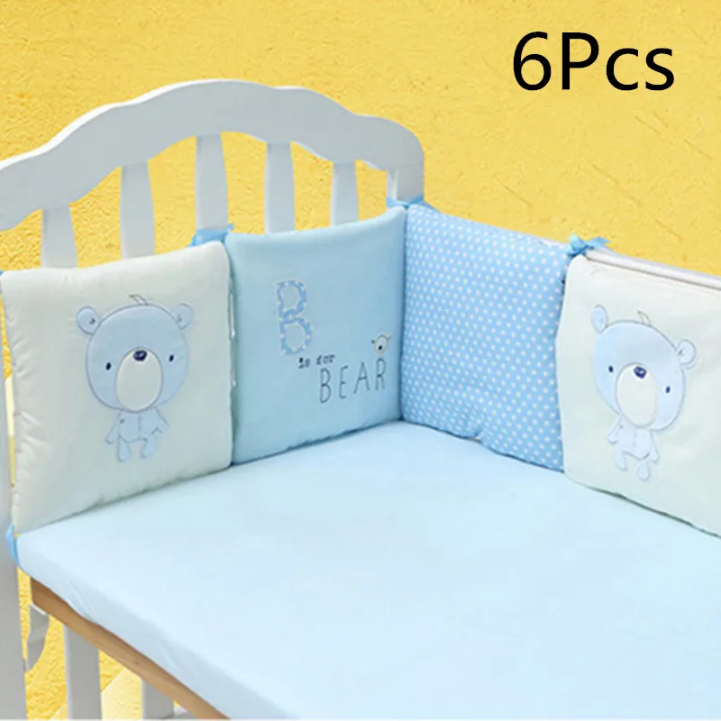 Blue 6Pcs 6 шт/12 шт Детская кровать бампер детская кровать протектор детская кроватка бампер младенческая кровать бампер Малыш Постельные принадлежности новорожденный подушка для колыбели - Цвет: Blue 6Pcs
