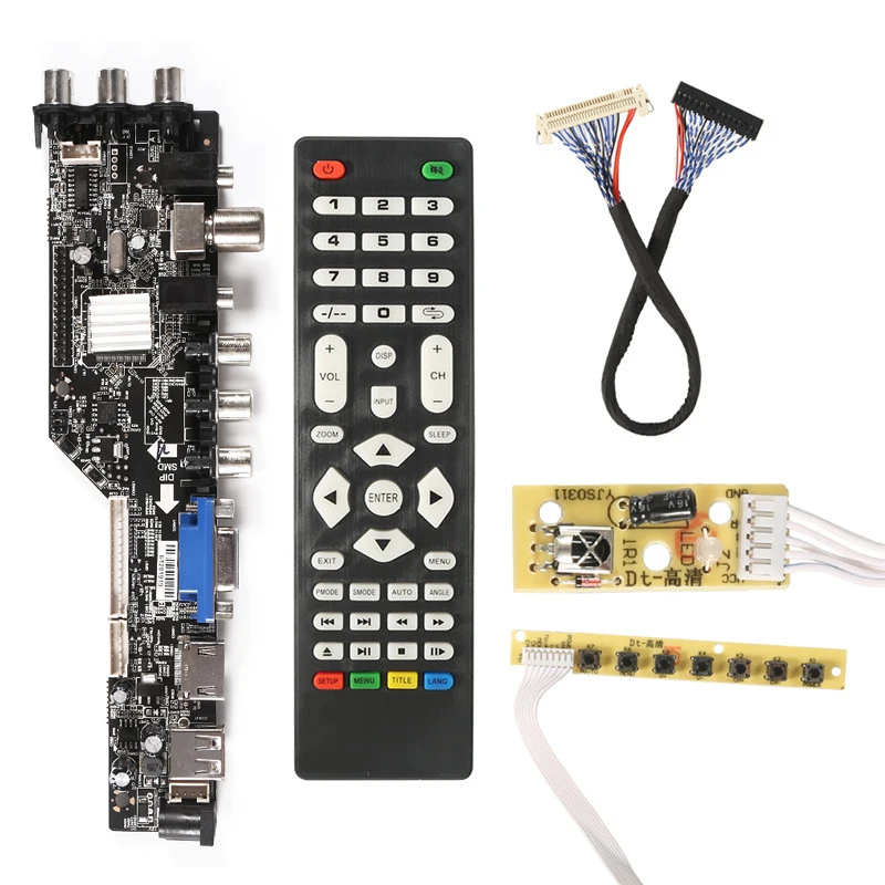universal scaler kit 3663 TV Controller Driver Board Digital Signal DVB-C DVB-T2 DVB-T Universal LCD UPGRADE 3463A with lvds afbeelding
