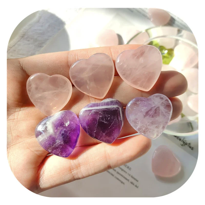

Natural Stones Quartz Crystal Healing Reiki Small Heart Gemstones Decoration