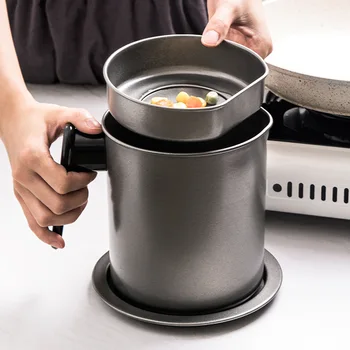 

1.4L/1.7L Kitchen Leakproof Can Grease Container Tool Kettle Cooking Separator Frying Pot With Strainer Oil Storage MJ710