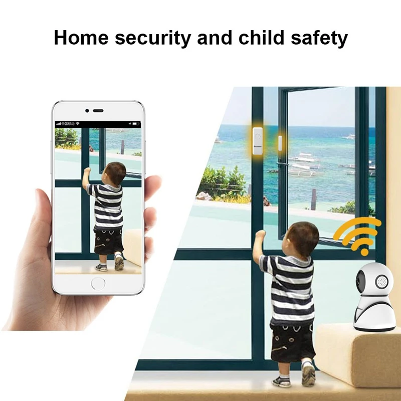 Wifi камера комплект домашней безопасности Pan Tilt камера система с 2 пакетами датчиков двери/окна и Pir детектор беспроводной дверной звонок Night-Vi