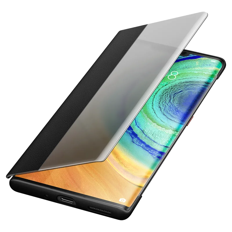 Чехол для HUAWEI MATE 30 Pro, официальный умный флип-чехол для HUAWEI MATE 30 5G, кожаный чехол с зеркальным окном для сна