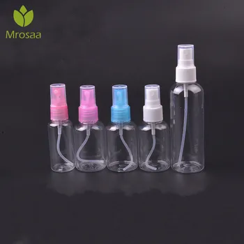 

1Pcs Travel Transparent Empty Spray Bottles 30ml/50ml/100ml Plastic Refillable Disinfectant Container Perfume Cosmetic Bottle