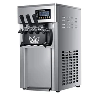 ZM-A168 Ice Cream Machine 16-18L/H Commercial Desktop Small Three-color Soft Ice Cream Machine 1200W Ice Cream Cone Machine 2