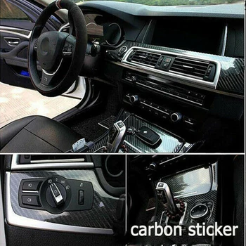 

10*152cm Car Sticker Fashion 5D Carbon Fiber Black Film Car Stickers Auto