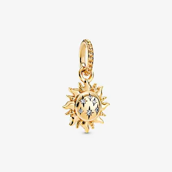 

2020 Spring New 925 Sterling Silver Beads Sparkling Sun Pendant Charms fit Original Pandora Bracelets Women DIY Jewelry
