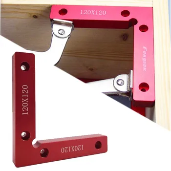 

4.7" x 4.7" Right Angle Clamps 90 Degree Positioning Squares Woodworking Carpenter Tool 120x120mm L Block Square Aluminium Alloy