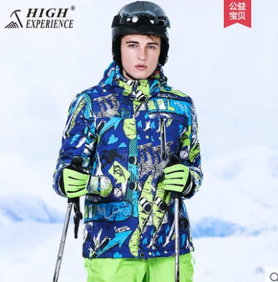 color 7 Мужская лыжная куртка для сноуборда, зимняя одежда для горного катания на лыжах, зимнее пальто, водонепроницаемая абстрактная куртка для катания на лыжах с граффити - Цвет: color 7