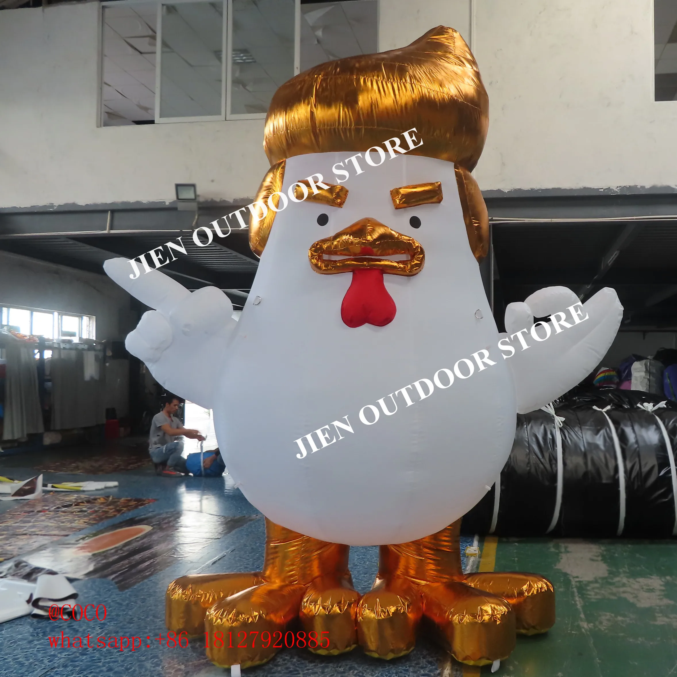 Free shipping to door,10ft 3m high Outdoor Inflatable giant chicken/rooster animal mascot, cheap