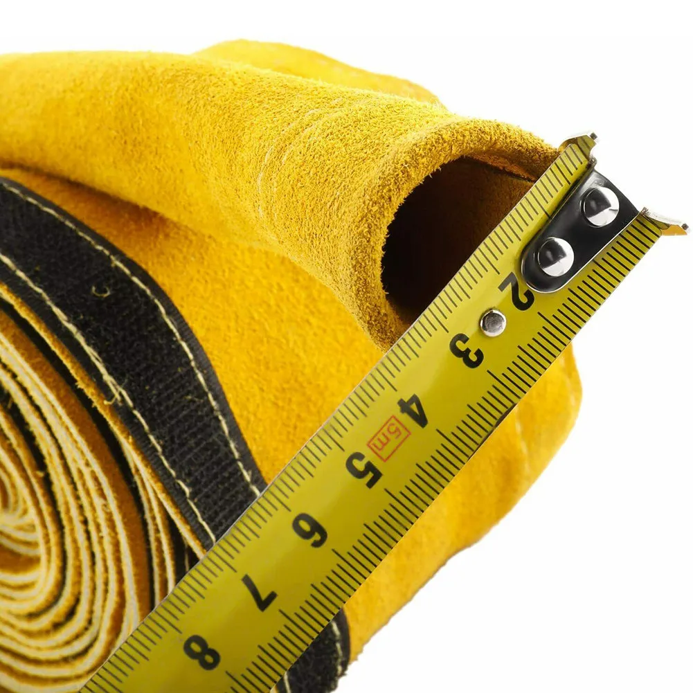3.5m Yellow Leather TIG Welding Torch Cable Cover Stitched MIG/Plasma Cutting Torch Cable Protective Sleeves 4