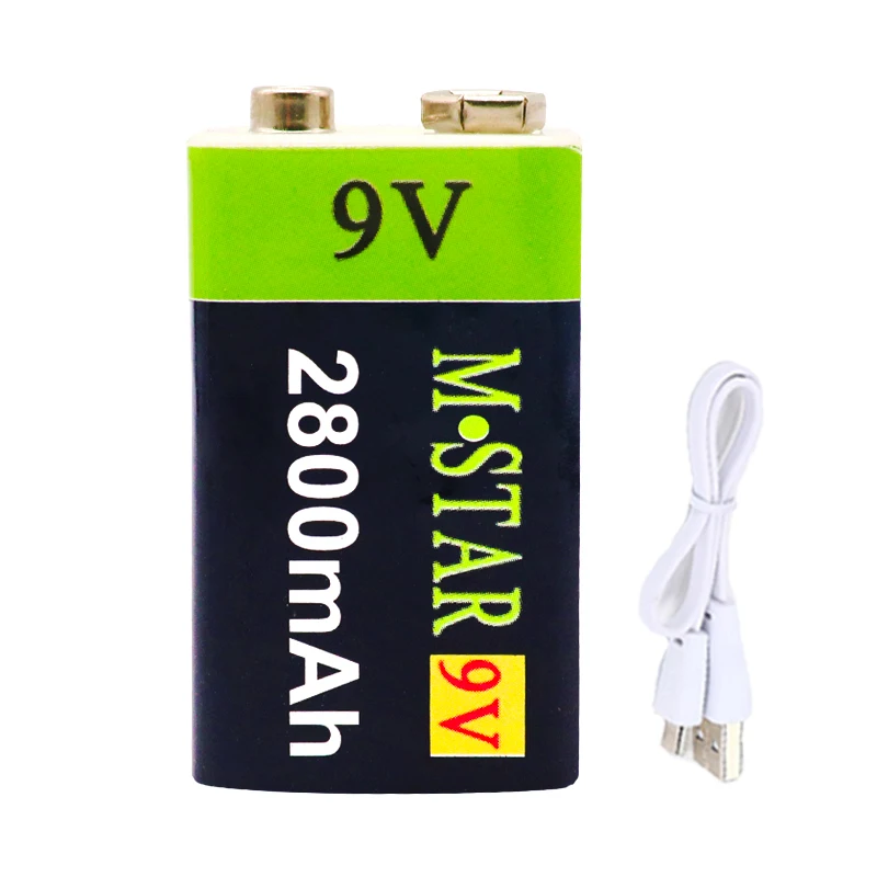 Высокая Ёмкость USB Батарея 9V 2800 мА/ч Перезаряжаемые Li Ion литиевая для игрушка