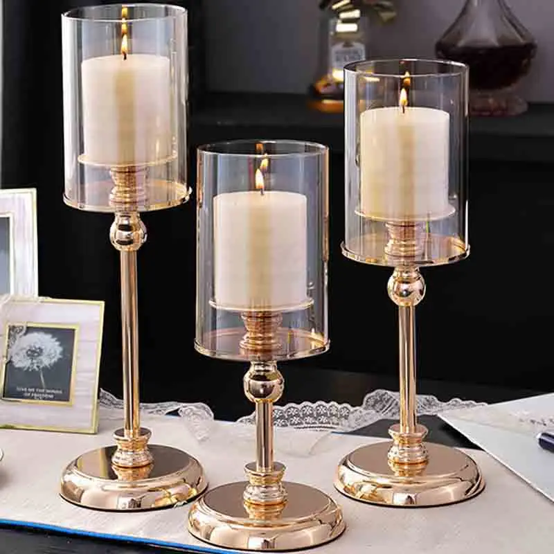 Antique Style Glass & Metal Vintage Tea Light Candle Holder Wedding Decoration 