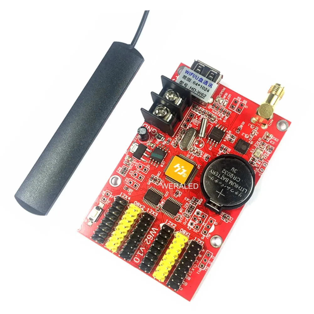 Huidu Asynchronization HD-W60 HD-W62 HD-W63 Wifi U-Disk Ports Single Dual Color LED Display Controller