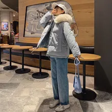 2012 Padded jacket thick and versatile collar fur collar windproof comfortable warm loose and casual winter coat women