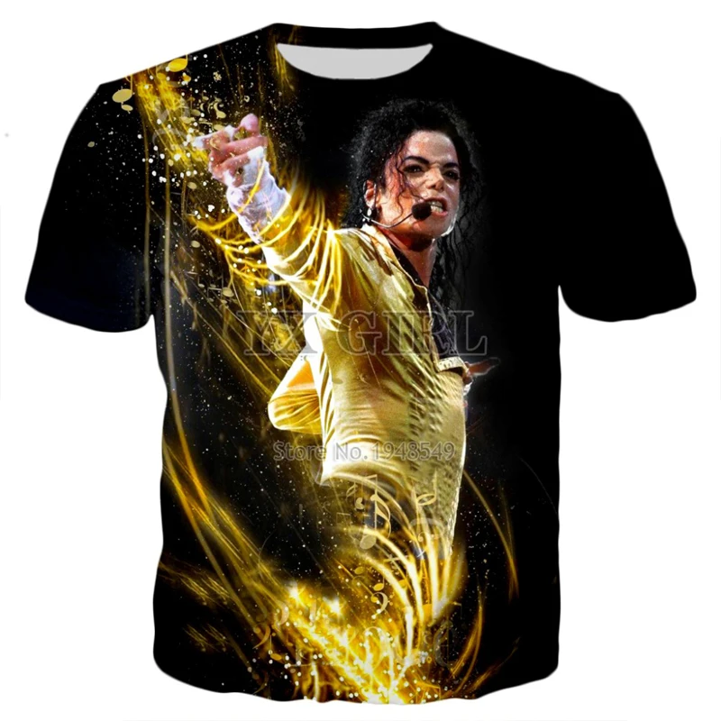 T-shirt Michael Jackson funko pop nostalgic fashion men's and women's T-shirt children's hip-hop king top oversized T-shirt top