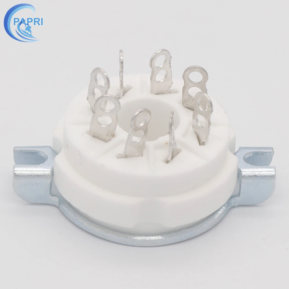 10pcs Ceramic 8pin Tube Socket K8a Gzc81 Gold Silverplated Seat Tube