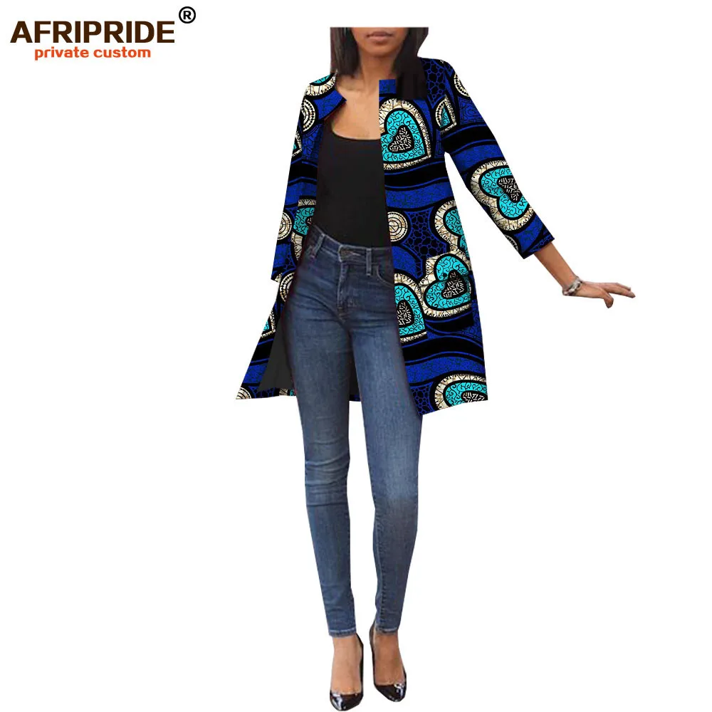 Africa ankara повседневное женское пальто с принтом AFRIPRIDE, рукав три четверти, длина до бедра, однобортное Женское пальто A1824004 - Цвет: 539J