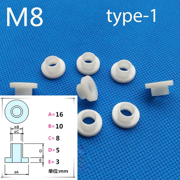50Pcs M6 Insulation column washer Particle T-type Step Nylon Plastic Gaskets 
