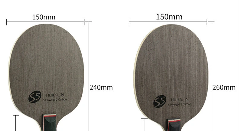 Huieson Prime Quality Technology Surface Ayous Carbon Fiber Big Central Paulownia Wood Table Tennis Racket Blade for Adults S5  (6)