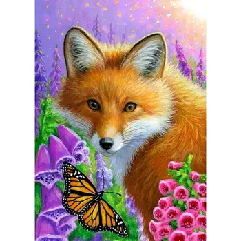 

Needlework Diy 5d Diamond Painting Animal Fox Embroidery Handicrafts Rhinestones Mosaic Lovely Little Fox European Home Decor