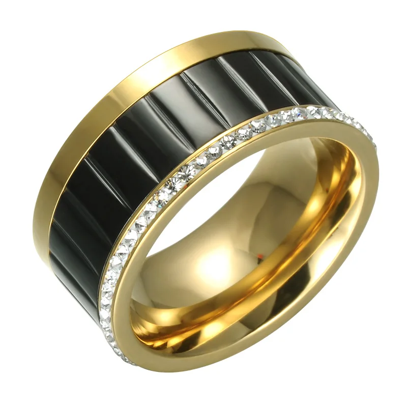 

HIP Hop Round Rings Titanium Stainless Steel Ring for Men Women Jewelry Gold Silver Rose Gold