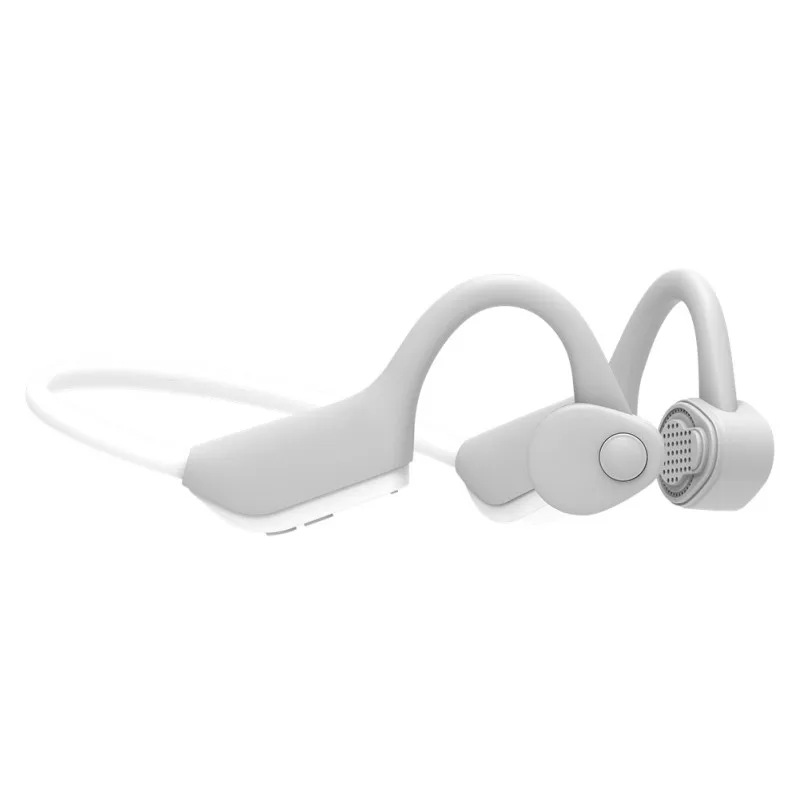 Белый Bluetooth 5,0 наушники с шейной полосой костной проводимости открытая карта памяти - Цвет: Белый