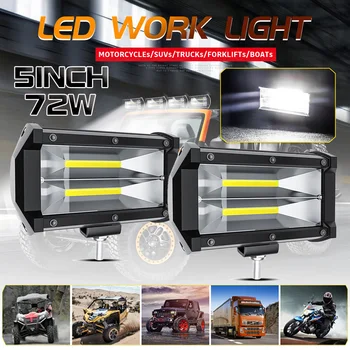 

2x LED Car Work Light 12V 24V 72W Work Fog Lamp For Offroad 4x4 Suv Atv Truck Fire Truck Agricultural Vehicle Searchlight